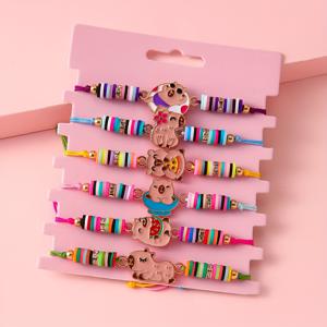 TEMU 12개 카피바라 귀여운 펜던트 팔찌 세트, 우정 팔찌, 축제 선물 세트, 딸을 위한 선물, 손녀를 위한 선물, 파티 선물