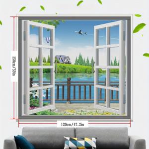 TEMU 암호화된 모기 방지 스크린, 간편한 설치 자가 점착 폴리에스터 메시, 외부 개방형 창문 및 커튼에 모기 및 곤충 방지에 적합: 스크린 창문, 보이지 않는 스크린