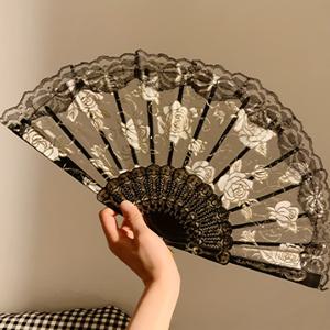 TEMU 부채, 고대 중국 스타일 한푸 치파오 댄스용 여성용 여름 휴대용 접이식 부채
