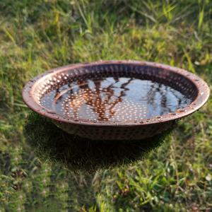 TEMU 1개 철제 원형 세면대 조각상, 홈 데코 아이템, 정원 액세서리, 야외 장식, 레인 체인 물탱크 예술 작품, 테라스, 안뜰 및 잔디밭 장식에 적합