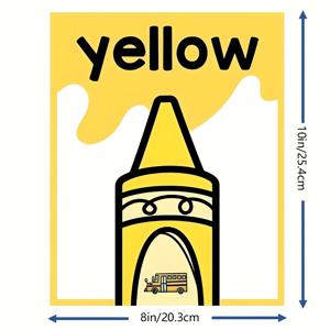 TEMU 2D 평면, 11-in-1 기초 교육 - 기본 색상 지식 인쇄 포스터, 방 꾸미기용 11개 세트, 11가지 일반적인 색상의 선명한 포스터 포함, 교실 밝게 꾸미기에 완벽, 가정용 메모지, 학습, 서예 및 그림용 포스터, 방 및 교실 벽 장식, 8x10인치, 액자 미포함