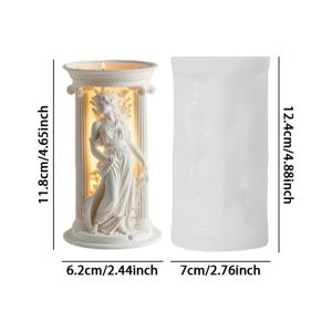 TEMU 3D 실리콘 몰드, 여신 아테나 - 유연하고 변형되지 않는 투명한 질감의 실리콘 몰드, 아로마테라피 양초, 홈 및 에폭시 레진 프로젝트 제작용 - 축하 및 생일 선물로 완벽