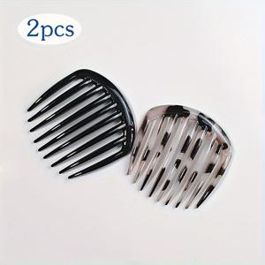 TEMU 2개/1개 프렌치 헤어 콤브 - 9개 이빨 & 초승달 디자인 - 여성, 소녀, 엄마를 위한 플라스틱 홀드 클립 - 웨딩, 어버이날 선물, 일상 사용에 적합한 우아한 스타일링 도구