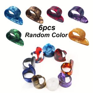 TEMU 6개 기타 피크 세트 - 베이스 및 어쿠스틱 기타 연습용 엄지 및 지문 피크, 핑거스타일 연주용 보호 피크 (다양한 색상으로 제공, 색상은 랜덤)