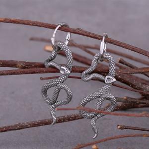 TEMU 2개/바이킹 동물 뱀 이어링, 유트로스 힙합 펑크록 파티 남자매력 주얼리