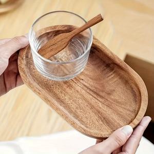 TEMU 3개 세트 일본식 오벌 나무 트레이 - 과일, 치즈 케이크, 빵, 차, 커피용 내구성 있는 솔리드 우드 트레이 | 천연 목재 마감 디자인의 다목적 디저트 및 애플릿 플레이트 | 자연스러운 형태 디자인 | 애프터티 서빙을 위한 솔리드 우드 제작