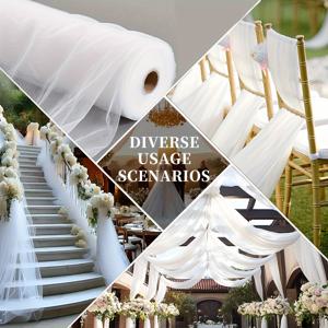 TEMU 1개 특대형 쉬어 튤 원단, 20/50미터, 100% 폴리에스터 재질. 밝은 단색으로 제공, 결혼식, 파티, 할로윈에 적합