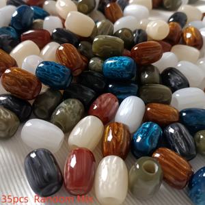 TEMU 35개/12개입 12*16mm 고품질 아름다운 대형 구멍 레진 모조 텍스처 타원형 그라데이션 비즈 - 주얼리, 팔찌, 목걸이, 폰 체인, 키체인, 펜 비즈 및 의류 장식에 적합. 완벽한 휴일 선물. 크리스마스