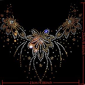 TEMU 블링 넥라인 장식 핫 픽스 라인스톤 모티프 다리미 붙이는 아플리케 패치