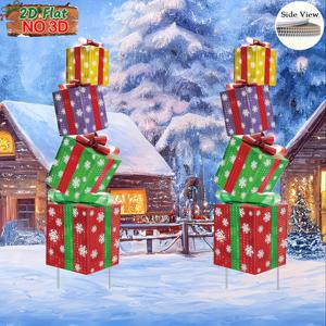 TEMU 크리스마스 선물 상자 마당 장식 4개 세트