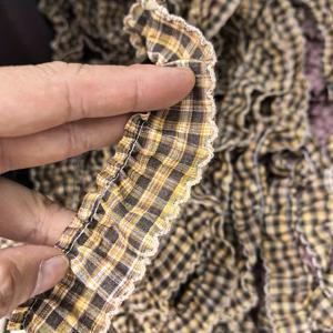 TEMU 빈티지하고 산뜻한 체크 무늬 러플 스커트 트림, 헤어밴드, 드레스 밑단, 애완동물 옷, 신발 장식에 적합