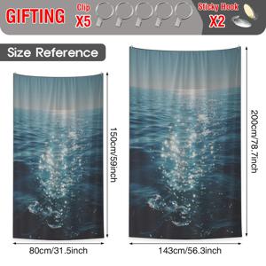 TEMU 반투명 쉬폰 소재의 반짝이는 바다 패턴 프린트 장식 태피스트리가 1개입니다. 거실 및 침실의 벽 장식에 이상적이며, 이 자연스러운 스타일의 예술 작품은 당신의 홈 데코에 매력을 더합니다. 도어 커튼으로도 사용할 수 있으며, 또는...