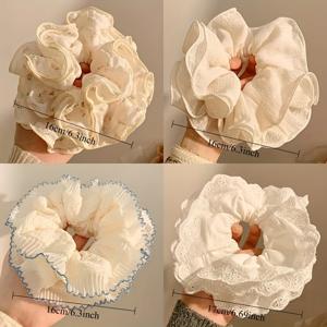 TEMU 한국 젠틀 플로럴 대장형 헤어밴드 4개, 인스타 스타일 포니테일 번머리띠, 캐주얼 및 정장 헤어스타일용, 다기능 헤어 액세서리, 우아한 헤어스타일, 고탄성 원단