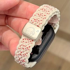 TEMU 샤오미 밴드 10/9/8 NFC 스마트워치 호환 - 귀여운 강아지 패턴 자석 버클 스트랩, 부드럽고 통기성 좋은 나일론 교체 가능한 손목밴드, 샤오미 밴드 10/9/8 NFC 스마트워치 호환