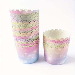 TEMU 25가지 그라데이션 컬러 컵케이크 라이너, 가정용 오븐 베이킹 몰드, 머핀 종이컵, 및 디저트 가게용 일회용 베이킹 컵