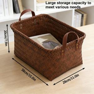 TEMU 특대형 수제 손짜기 수납 바구니 - 다기능 정리함, 대형 라탄 수납 바구니, 세탁 바구니, 수납함, 선반장, 세탁실, 캐비닛 등에 적합 - 내구성 있는 플라스틱 소재, 담요 및 옷장용 수납함, 예술적인 디자인, 주방, 욕실, 침실, 거실, 기숙사에 적용 가능 - 5가지 장면 정리 및 수납 용품, 실내/실외 공용 다목적 세탁 바구니, 선반용 바구니