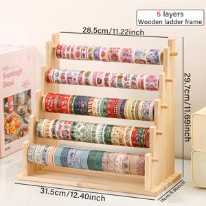TEMU 1개 데스크탑 나무 계단형 사무용 문구 보관 랙, 주얼리 제품 디스플레이 및 포장 용품 다층 디스플레이 랙 2단/3단/5단 조리대 침실 보관 랙 |