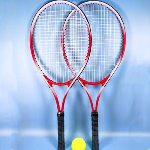 TEMU 성인용 더블 테니스 라켓 한 쌍, 알루미늄 합금, 내구성 및 높은 탄성, 테니스공 1개 포함. 대회, 훈련, 전문가용 대가족 테니스 라켓