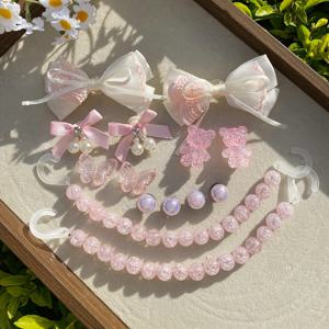 TEMU 14 캐주얼 핑크 패브릭 리본, 패브릭 펜던트 리본, 슈가 베어, 핑크 작은 나비 신발 버클, DIY 장식, 여성용 샌들, 슬리퍼, 비치백에 적합한 다기능 신발 클립 액세서리, 크리스마스, 할로윈, 생일 파티 선물용으로 완벽