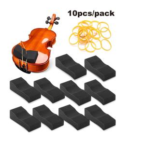 TEMU 6/10개 폼 바이올린 어깨 받침대, 3/4-1/2 바이올린용 경제형 스펀지 어깨 패드, 콘서트 및 파티용 고무줄이 있는 부드러운 바이올린 스펀지 받침대, 크리스마스용 훌륭한 선물 - 블랙