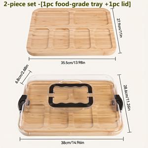 TEMU 2개 파티 플레이트 세트 (1개 식품용 플레이트 + 1개 커버) - 미국식 샤쿠테리 보드, 투명 아크릴 커버 포함, , 카니발, 라마단, 부활절, 결혼식, 성 패트릭 데이에 이상적