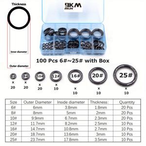 TEMU 9KM 낚싯대 가이드 링 28개/50개/100개/150개 세트 (박스 포함) 내마모성 세라믹 링 낚싯대 수리 교체 키트