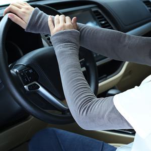 TEMU 남녀 공용 겨울용 두꺼운 기모 안감 따뜻한 팔토시, 긴 기장과 높은 탄성, 단색, 한 쌍