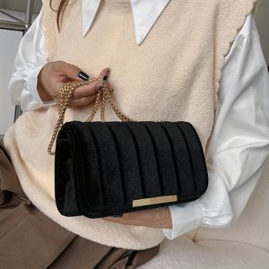 TEMU 세련된 벨벳 소재 여성 가방 숄더백 중년 여성 가방 패셔너블 대용량 가방