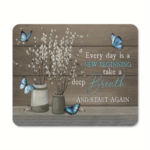 TEMU 나비와 꽃이 그려진 컴퓨터 마우스 패드, 두꺼운 9.45 * 7.9인치 3mm 두께의 방지 고무 마우스 패드