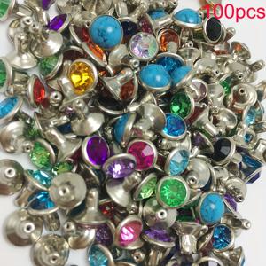 TEMU 100개 럭스 크래프트 메탈 라인스톤 리벳, DIY 가죽 공예용 7mm 색다른 스피크, 핸드백 및 지갑용 패션 액세서리, 버클 클로저, 드라이 클렌스 호환