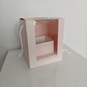 TEMU 여자/남자 선물 어버이날 발렌타인데이 결혼식 여성의 날 교사날 꽃 상자 투명 창 손잡이 핸드백 장미 부케 꽃꽂이 상자 재료 휴대용 꽃 상자 신선한 꽃 포장 상자