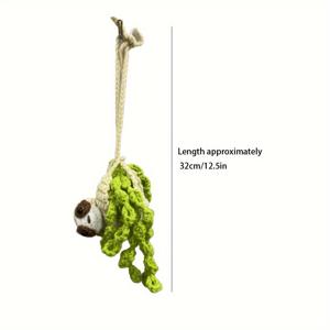 TEMU 크로셰 슬로스 자동차 거울 참 - 슬로스 애호가를 위한 귀여운 매달린 장식, 패브릭 자동차 인테리어 액세서리