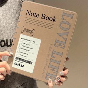 TEMU 시뮬레이션 블랙 노트북 다이어리 커버 북 아크릴 2-In-1 3단 360도 회전 태블릿 스탠드 아이패드 보호 케이스 10.2/Air4/5/Pro11/10Th/10.9/9.7에 적합