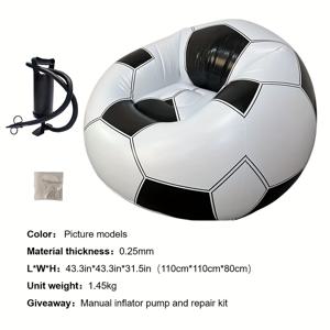 TEMU 게으른 풍선 소파 PVC 방수 1인용 축구공 소파 라운지 체어, 휴대용 접이식 야외 낮잠 의자(수리 키트 포함), 게임룸 및 여가 공간 가구용