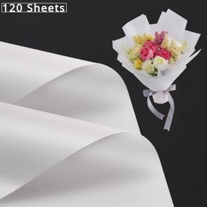 TEMU 120장 방수 선물 포장지, 23x23인치 - 투명하고 매끄러운 마감, 꽃다발 & 바구니용 | 파란색, 검정색, 흰색 꽃 포장지에 이상적