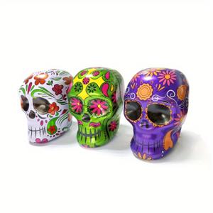 TEMU 해골 모양 할로윈 캔디 항아리 - 매트 마감 철제 쿠키 & 간식 보관용기, 보석 제작 디스플레이 & 포장 용품, 비즈 & 보석 제작