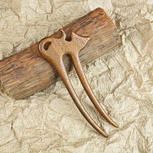 TEMU 여성을 위한 새로운 중국 스타일 백단향 비녀, 고양이 영감의 뒤머리 빵핀, 고대 스타일 나무 헤어 액세서리, 비녀 빗