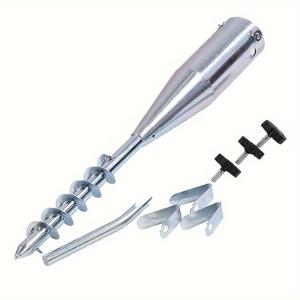 TEMU 1개 해변 우산 앵커 스파이럴 스크류, 튼튼한 해변 우산 스파이럴 스탠드, 정원, 뒷마당, 잔디, 땅 삽입용