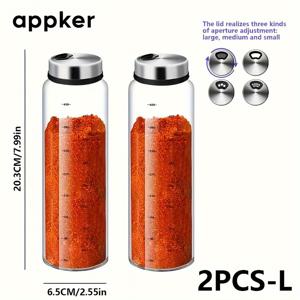 TEMU 2개입 측정 바베큐 양념병 | 재료, 간편한 측정을 위한 뚜껑 포함