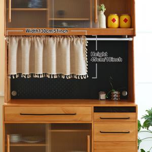 TEMU 1개 라이트 커피 색상 태슬 소형 커튼, 단색 간편 반투명 커튼, 재질 일본 스타일 로드 포켓 밸런스, 거실 침실 주방, 창문 캐비닛 장식 차광에 적합