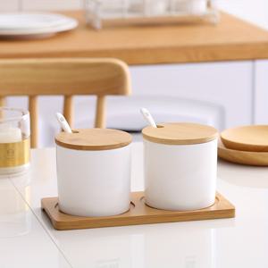 TEMU 닫이와 스푼이 있는 일본 스타일 세라믹 향신료 병 세트, 가정 및 호텔용으로 적합