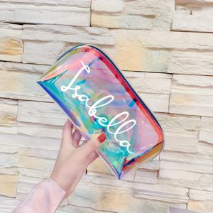 TEMU 1개 여성용 이름 각인 맞춤 메이크업 가방 - 이름/이니셜/날짜 각인 커스텀 화장품 케이스, 플라스틱 뷰티 파우치, 신부 들러리, 어머니의 날, 크리스마스 선물용