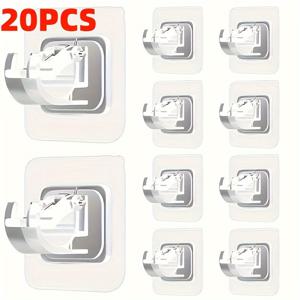 TEMU 10/20개입 펀치 프리 간편 설치 커튼봉 브래킷 - 자가 접착식, 못 없이 벽걸이 브래킷, 가정 및 호텔에 적합