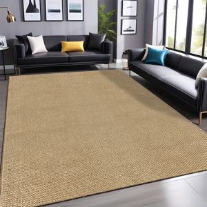 TEMU 1개 부드러운 베이지색 황마와 유사한 지역 러그 - 두꺼운 탄력 스펀지로 편안함과 미끄럼 방지 백킹 제공, 거실, 침실 또는 음악실에 이상적, 가벼우면서 내구성 있는 PP/폴리프로필렌 소재, 다용도 지역 러그 | 자연스러운 미학의 러그