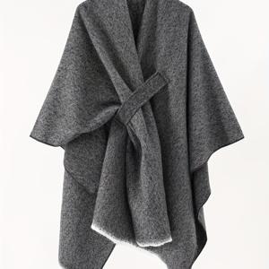 TEMU 플러스 사이즈 - 플러스 사이즈 - 여성용 오버사이즈 오픈 프론트 가디건 숄 스웨터, 가을과 겨울 저녁의 캐주얼 웨어에 적합