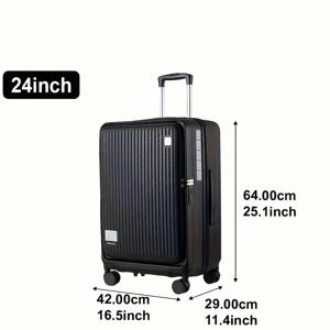 TEMU 전면 지퍼 포켓이 있는 확장형 수하물 케이스, 두꺼운 알루미늄-마그네슘 합금 손잡이, 경량 ABS+PC 하드쉘 슈트케이스, 내마모 및 충격 방지, 깊은 수납공간, TSA 조합 잠금장치 및 회전하는 조용한 바퀴 포함