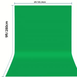 TEMU 웨딩 포토 스튜디오에 적합한 6 x 9피트 녹색 배경막, 100% 폴리에스터 재질, 접이식 및 세척 용이
