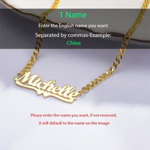 TEMU 맞춤 제작 이중 하트 이름 목걸이, 쿠바 체인 디자인 18k 골드 도금 스테인리스 스틸, 패션 엘레강스 스타일, 데일리웨어 및 파티용, 여자친구를 위한 크리스마스 선물, 커플 기념일 주얼리, 여성용 주얼리