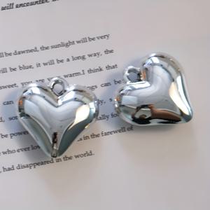 TEMU 전기도금 레이저 대형 하트 펜던트 5개, 아크릴 DIY 펜던트, 플라스틱 키체인 액세서리, 친구 및 가족을 위한 선물용