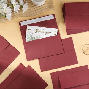 TEMU 50개 가넷 레드 봉투, 5x7인치 - 초대장, 카드 및 엽서에 완벽 | 매끄러운 마감, 벗겨서 봉인 | 기념일, 크리스마스, 결혼식 및 약혼에 이상적